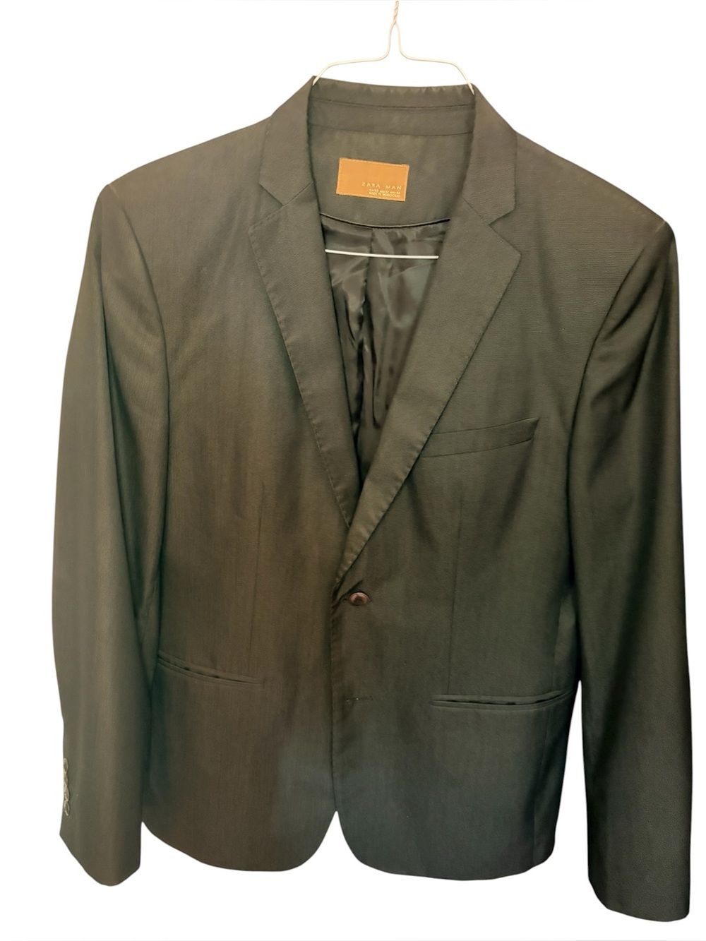 Zara Black Men's Notch Lapel Single-Breasted Blazer